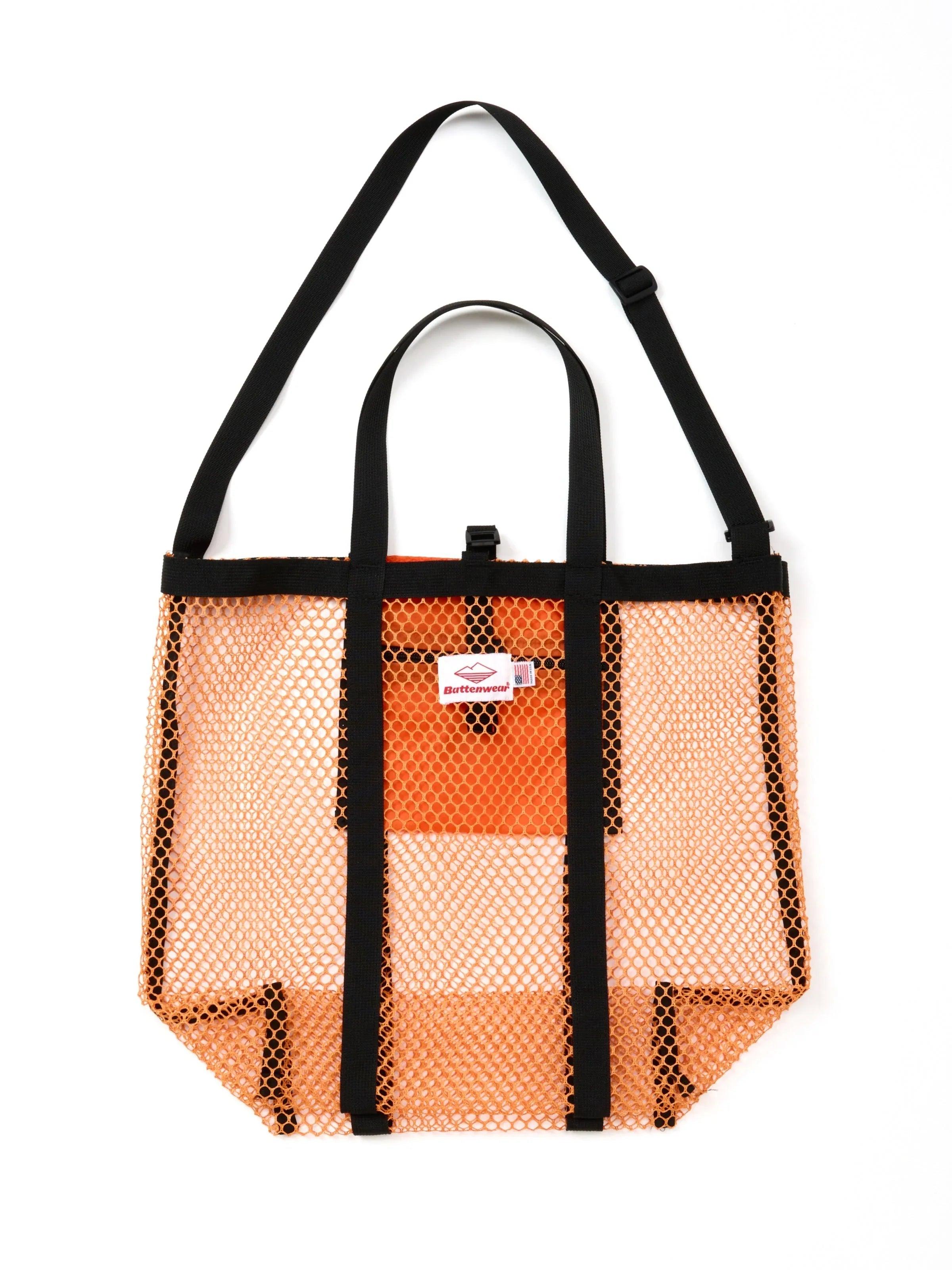 Mesh Tote - Orange _ Black – Battenwear