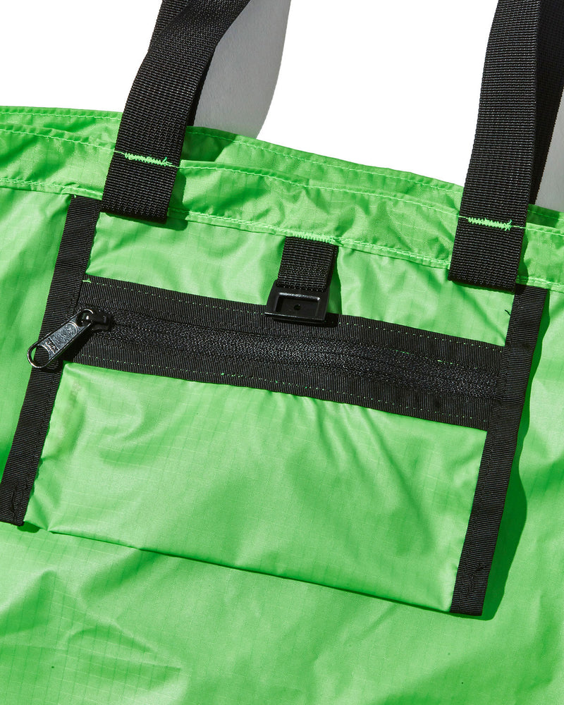 Packable Tote / Lime Green x Black