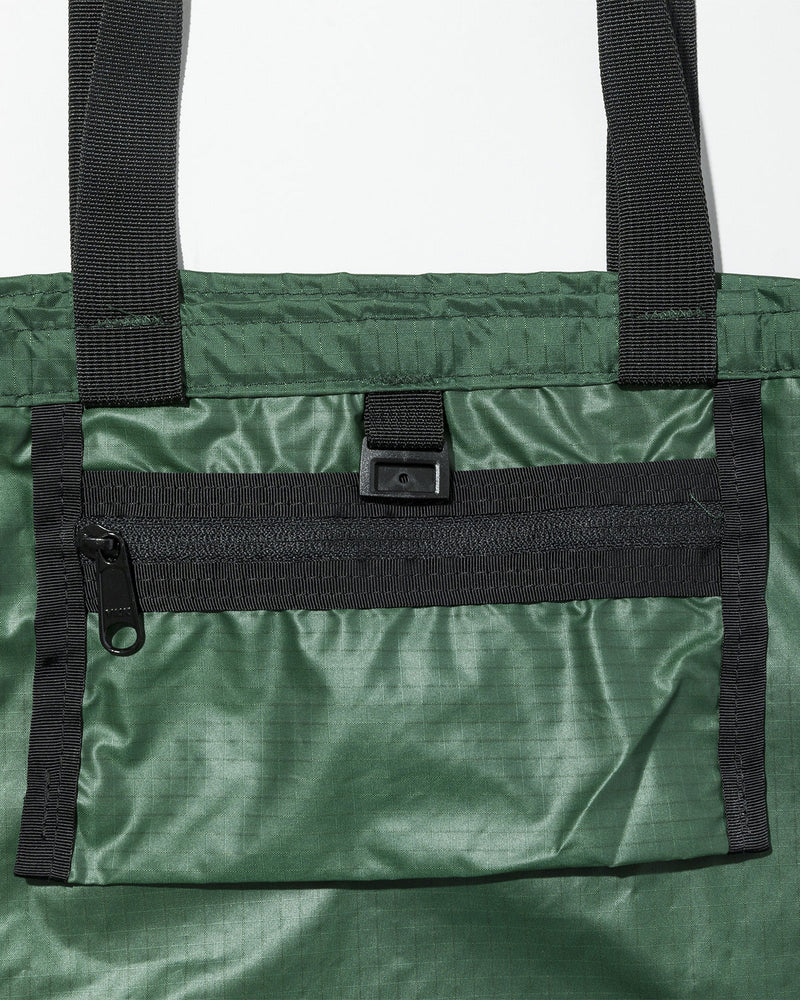 Mini Packable Tote / Forest Green x Black