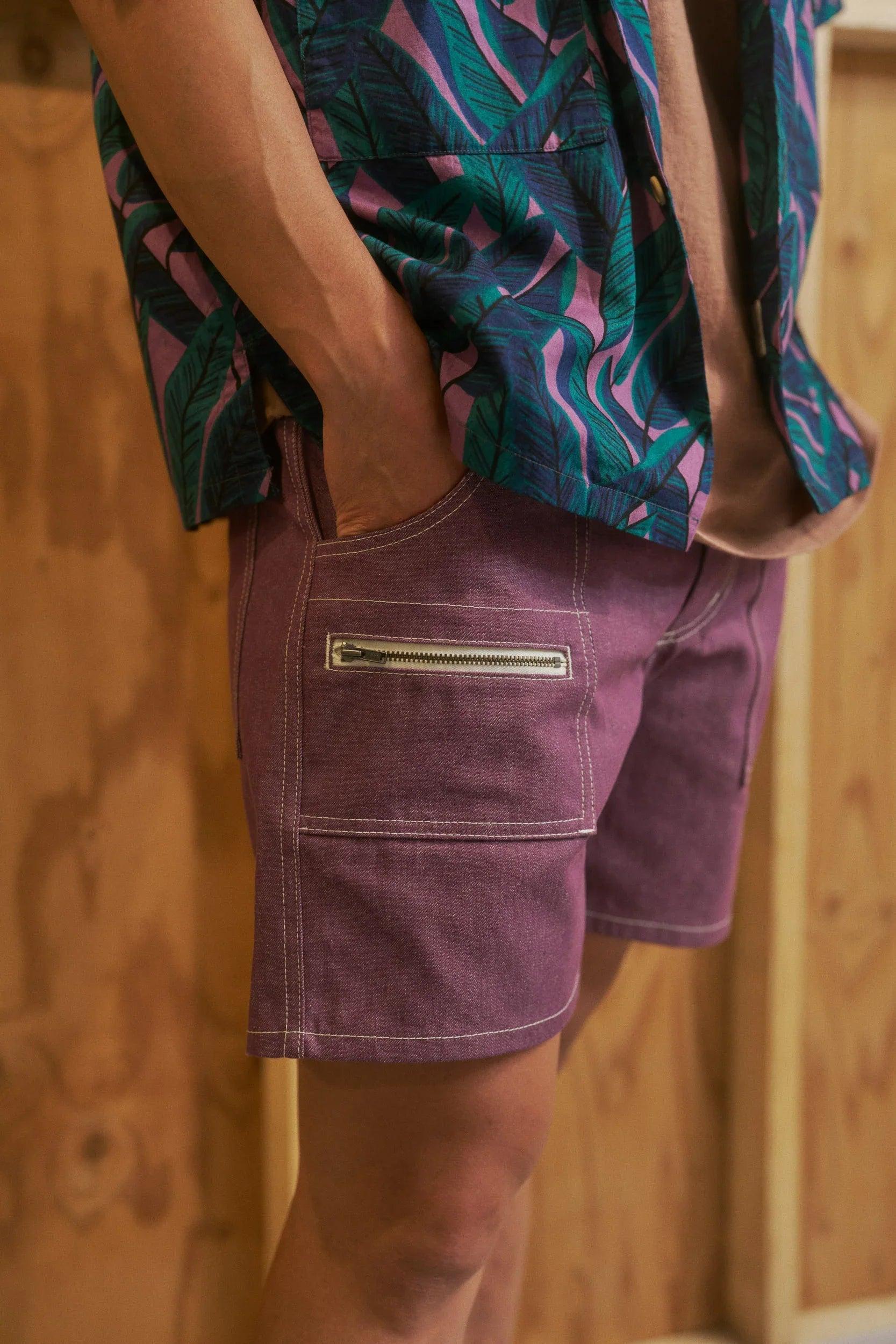 Local Shorts Bordeaux - Japanese Cotton Denim Shorts | Battenwear