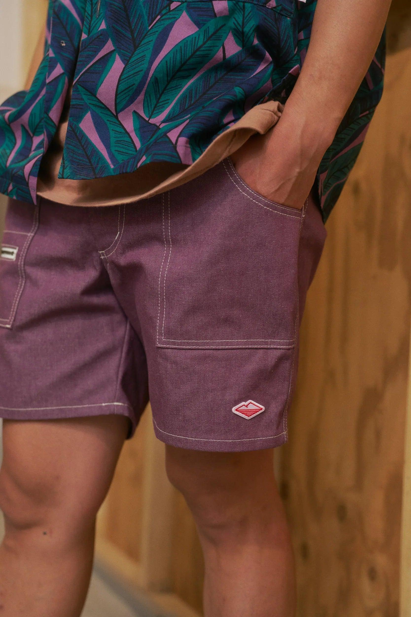 Local Shorts Bordeaux - Japanese Cotton Denim Shorts | Battenwear