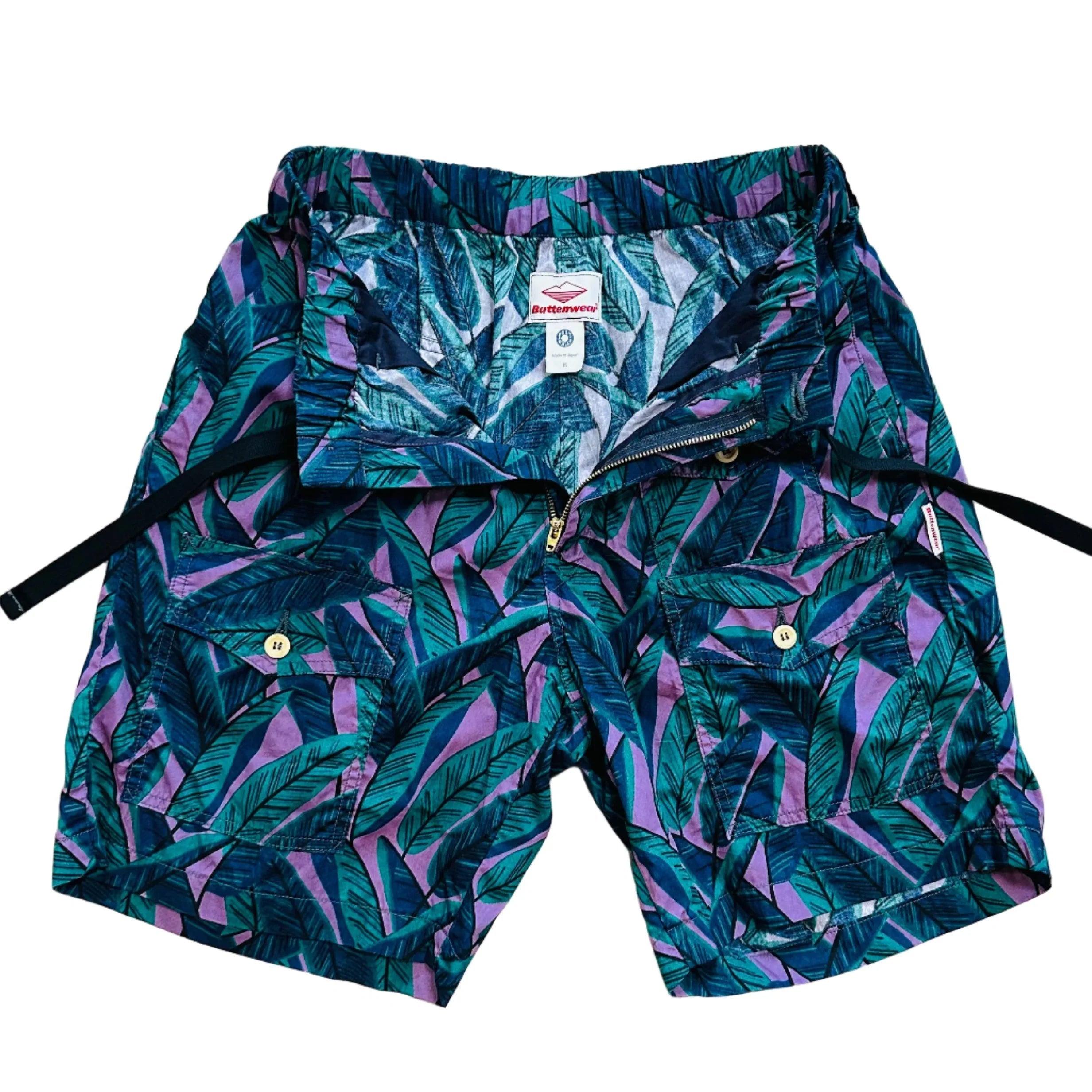 Battenwear x Post O'Alls T&C Shorts - Purple Banana Leaf