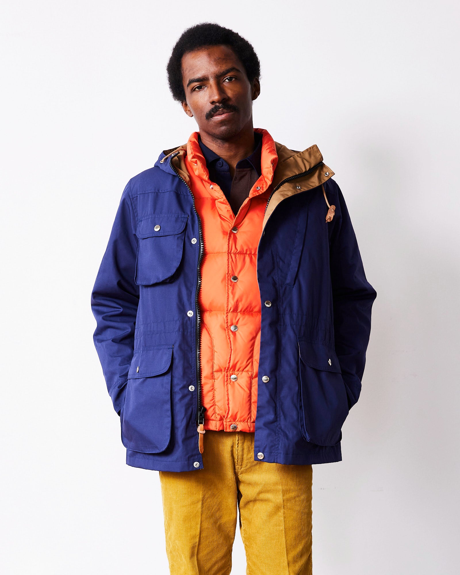 Travel Shell Parka / Khaki x Navy