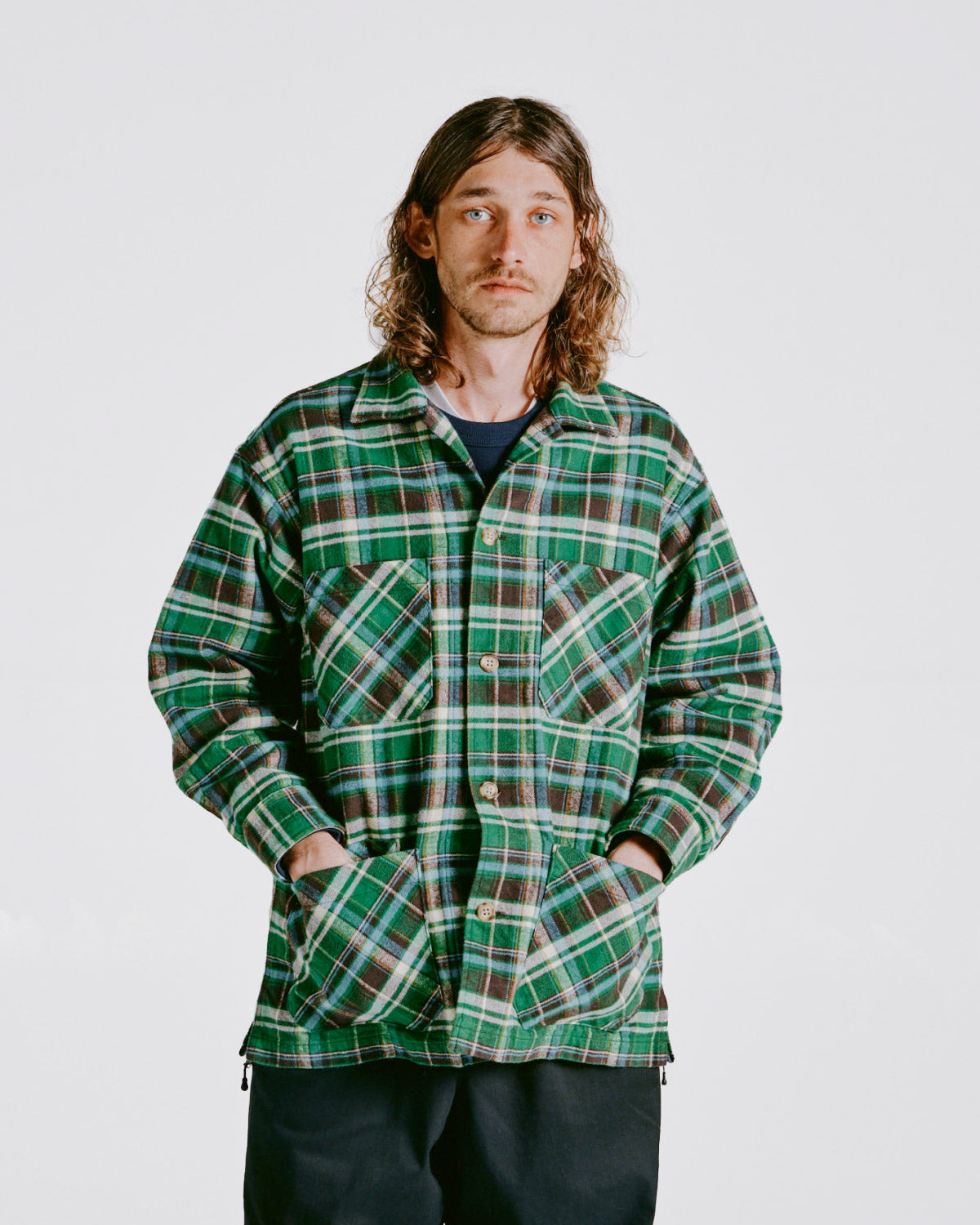 Green plaid jacket best sale