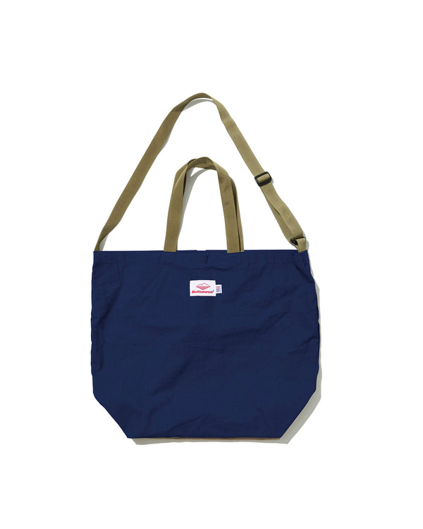 Packable Tote / Navy x Tan