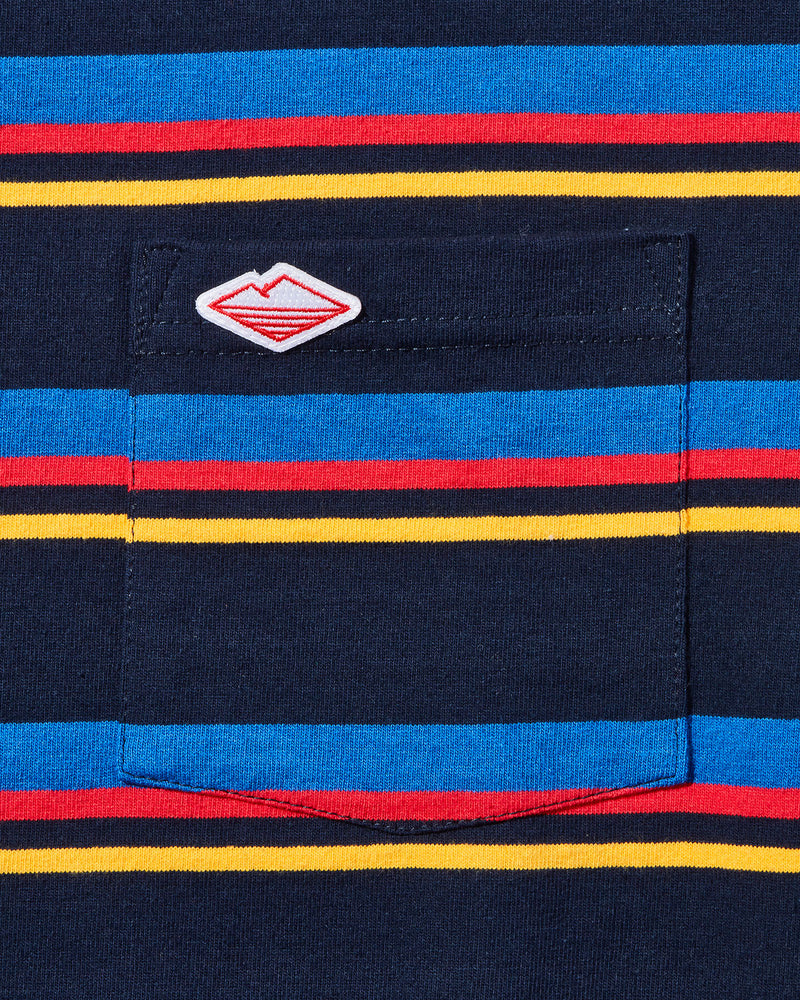 Pocket Rugby Tee / Multi Stripe