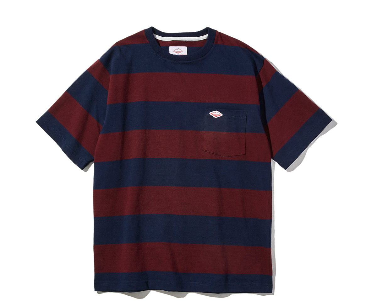 Pocket Rugby Tee / Navy x Maroon Stripe – Battenwear