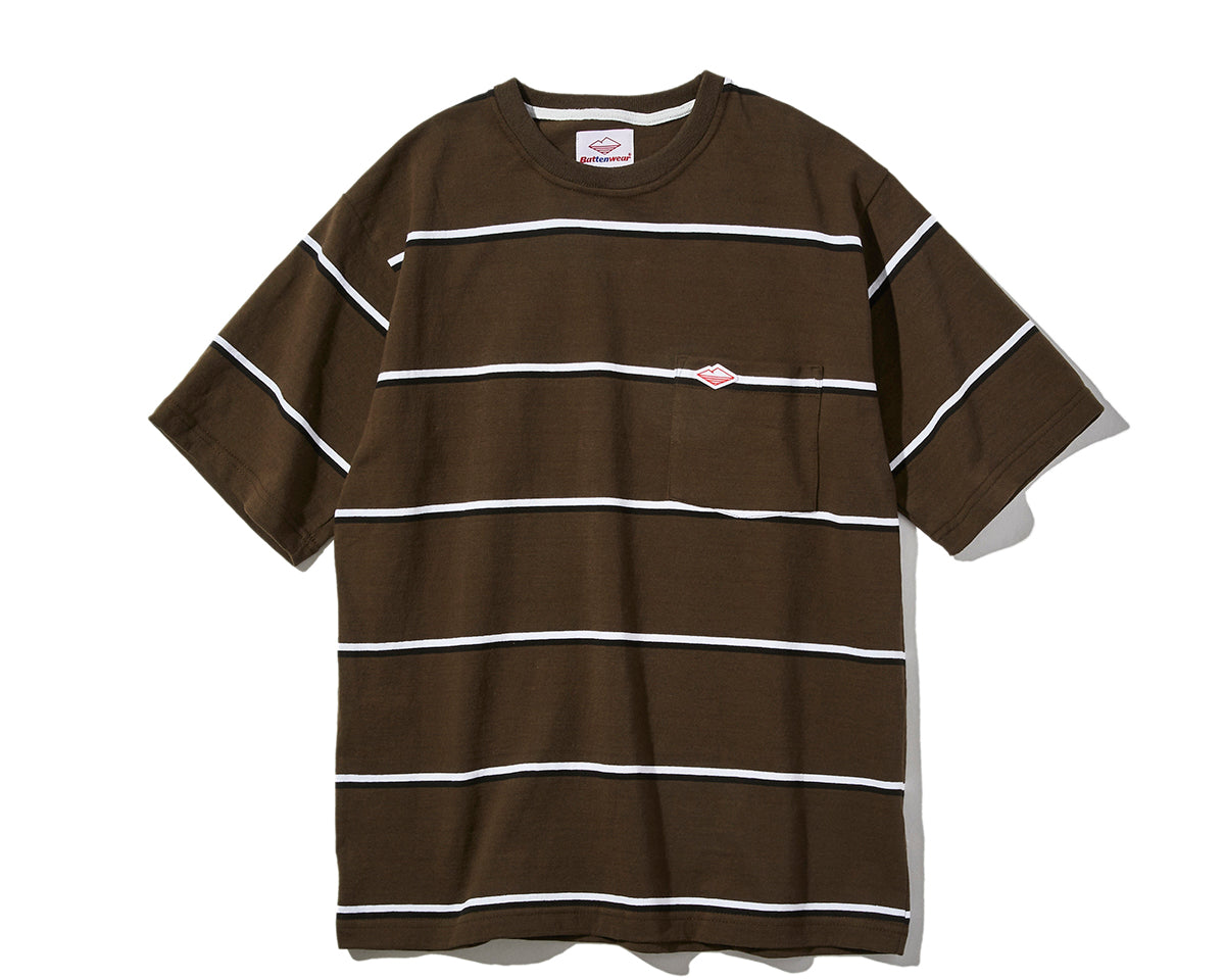 Pocket Rugby Tee / Olive Stripe – Battenwear