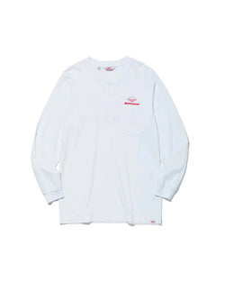 Team L/S Pocket Tee / White – Battenwear