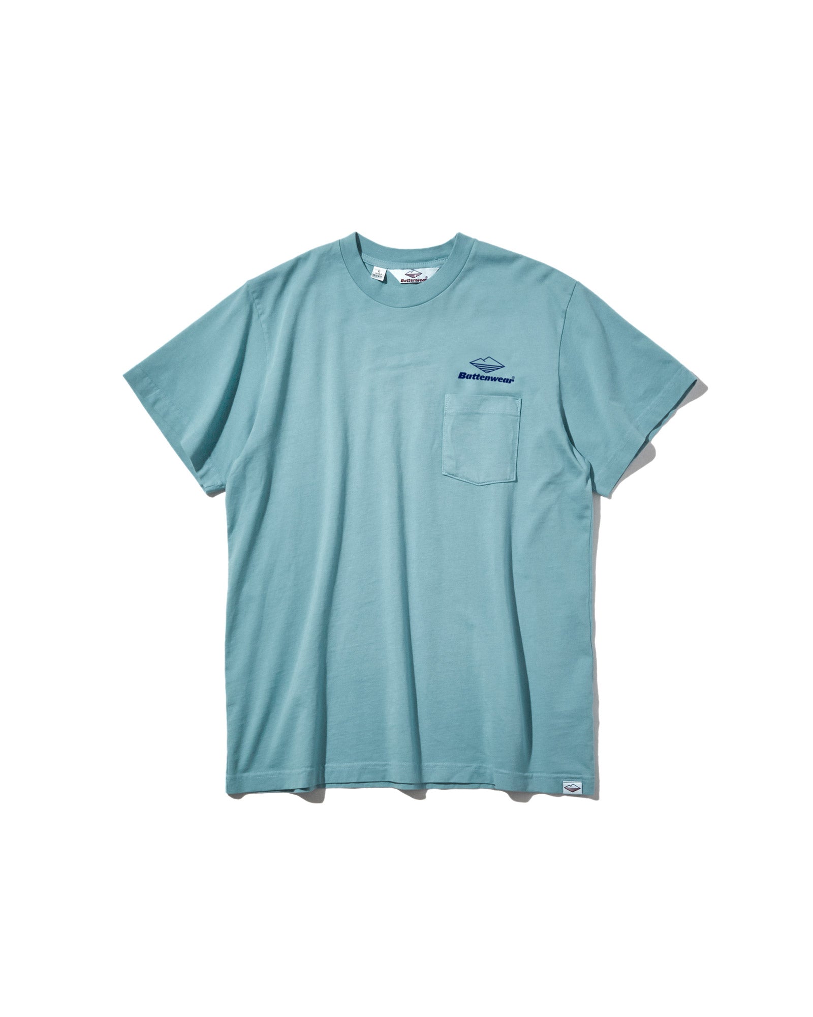 Team S/S Pocket Tee / Light Blue x Navy – Battenwear