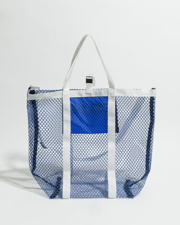 Mesh Tote / Royal Blue x White